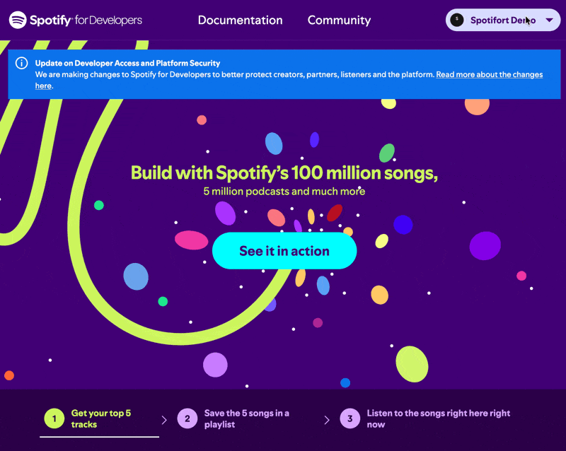 Logging into Spotify Developer Dashboard
